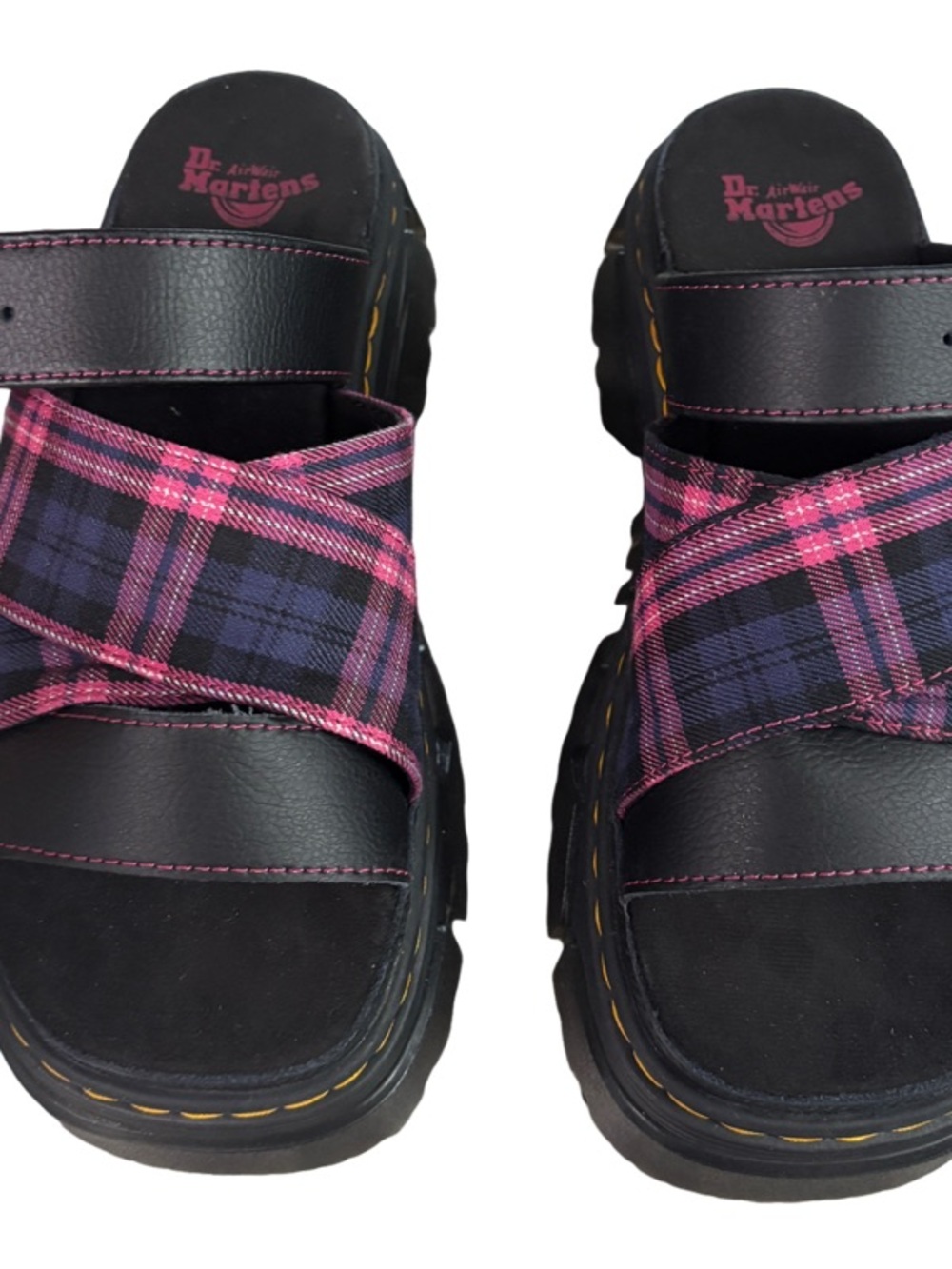 Dr. Martens MATTISON SLIDE SLIP ON SANDALS Black / Pink Size 6 - Picture 6 of 9